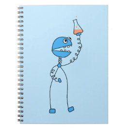 Caderno Espiral Geek engraçado da química do robô dos desenhos