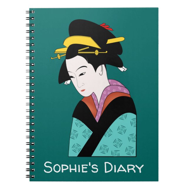Caderno Espiral Geisha Japonês Bonito (Frente)
