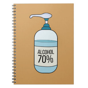 Caderno Espiral Gel Sanetizer Mão com 70% de Álcool