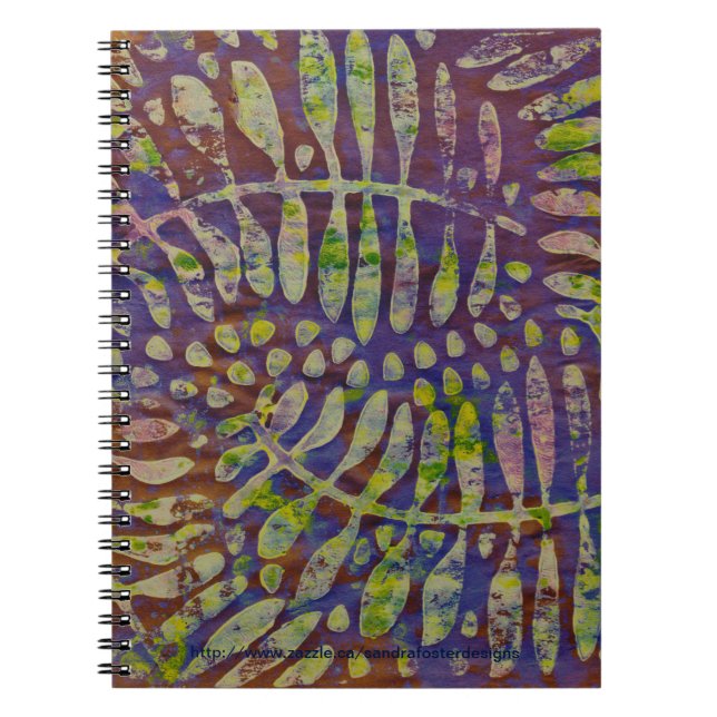 Caderno Espiral Gelli Impressão Stencil Abstrato Art (Frente)