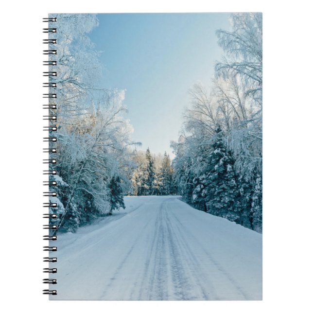 Caderno Espiral Gelo e neve | Frozen Winter Road Russia, Sibéria (Frente)