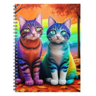 Caderno Espiral Gêmeos Do Cats Digital Trabalho de arte- 56467