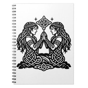 Caderno Espiral Gêmeos — Gêmeos do Zodíaco da Tinta Assombrada
