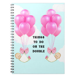 Caderno Espiral Gêmeos Presente de Gravidez