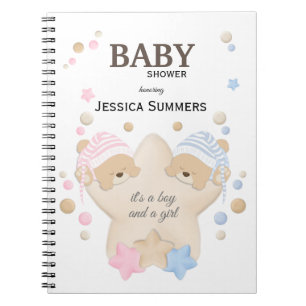 Caderno Espiral Gemidos com ursos de peluche giratórios de entret