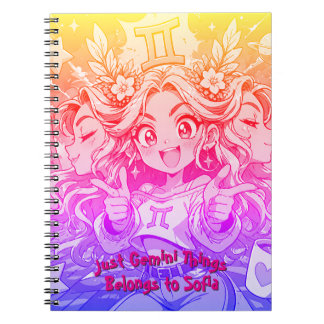 Caderno Espiral Gemini Cosmic Muse Anime Photo Journal