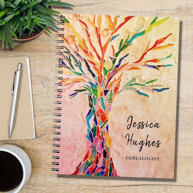 Caderno Espiral Genealogista Família Árvore Cerveja Coral (Criador carregado)