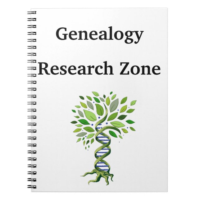 Caderno Espiral Genealogista Pesquisa Zona DNA Ancestralidade (Frente)