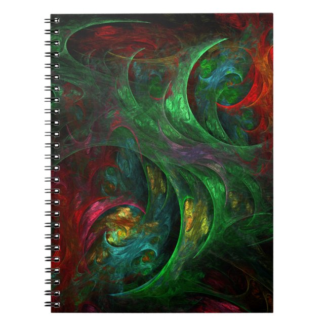 Caderno Espiral Genesis Green Abstract Art Notebook (Frente)