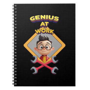 Caderno Espiral gênio trabalhar diversão geek reparo animação comp