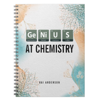 Caderno Espiral Genius Personalizado Estudante de Química de Mesa 