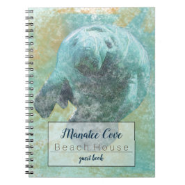 Caderno Espiral Gentil Manateio Em Trabalho de arte Costeiro De Ág