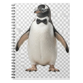 Caderno Espiral Gentleman Penguin in Bow Tie and Glasses