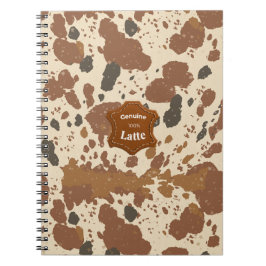 Caderno Espiral Genuine 100% Latte | Cowhide Coffee Aesthetic