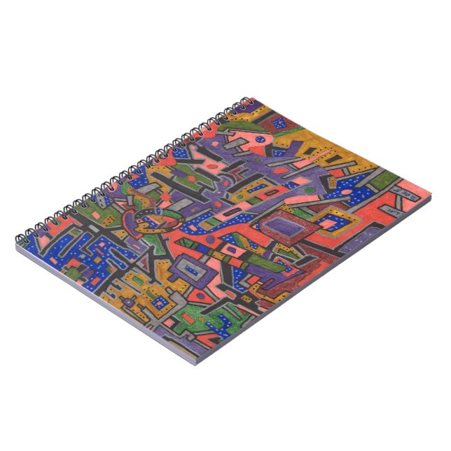 Caderno Espiral "Geo-Tech" Abstrato Art (Left Side)
