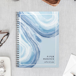 Caderno Espiral Geodo Wave Azul