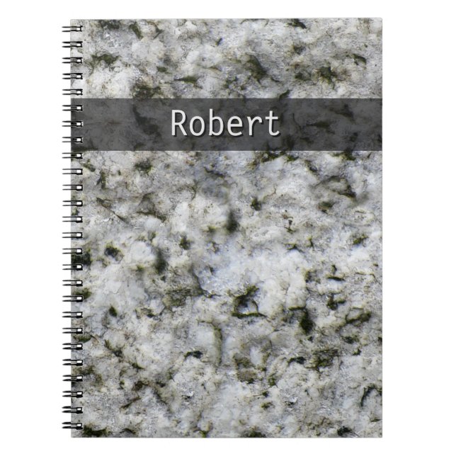 Caderno Espiral Geologia White Granite Rock Textura qualquer (Frente)