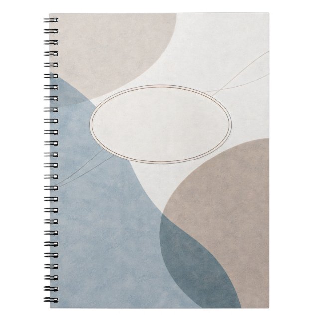 Caderno Espiral Geometria Macia — Diário Minimalista Personalizáve (Frente)