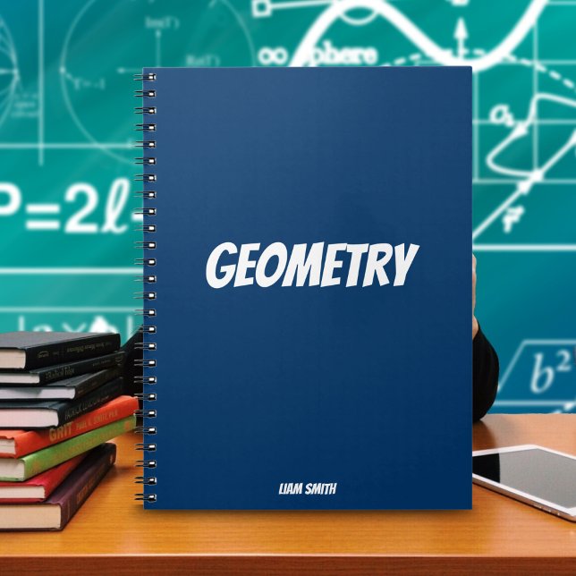 Caderno Espiral Geometria Personalizada Simples Azul Real (Deep Blue Math Notebook: Elevate Learning with Style and Structured Organization.)