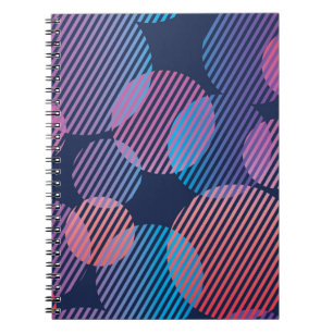 Caderno Espiral Geometria Tropical: Design violeta e rosa noturno