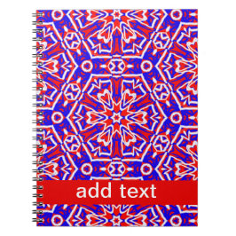 Caderno Espiral Geometria Vermelha, Branca e Azul