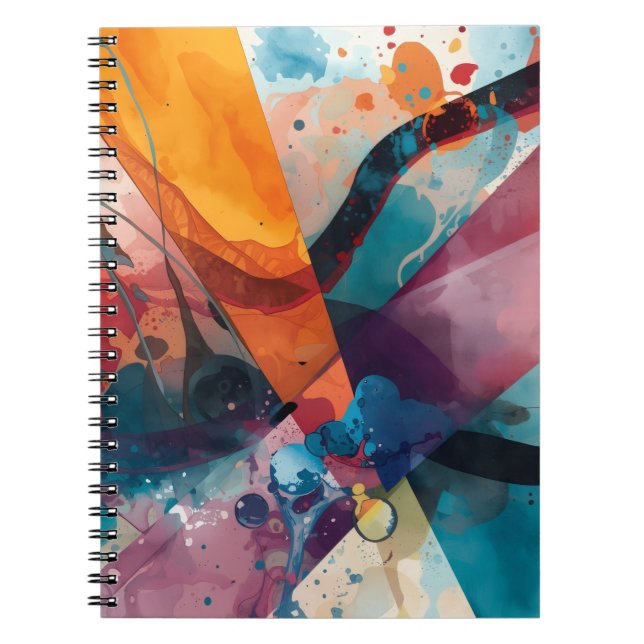Caderno Espiral Geometric Fluidity (Frente)
