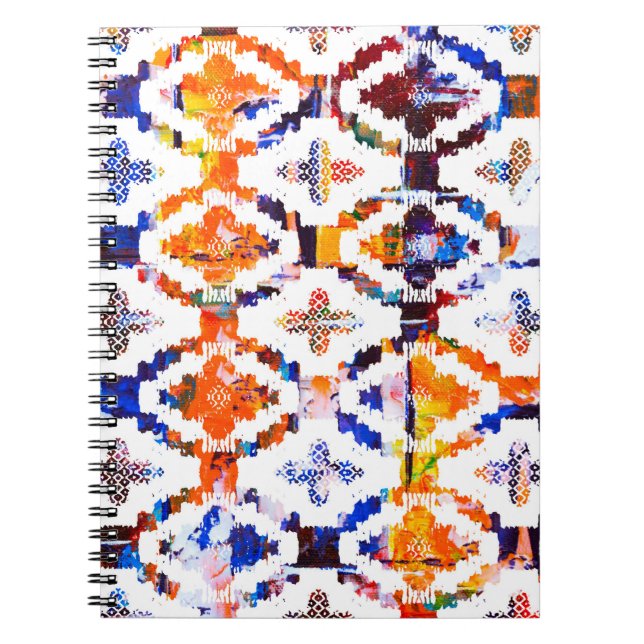Caderno Espiral Geometric texture pattern with watercolor effectab (Frente)
