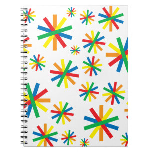 Caderno Espiral Geométrica de Padrão Geométrico Colorida