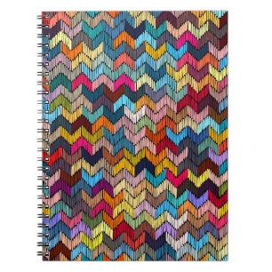 Caderno Espiral Geométrica Tribal Bordada por Etnia