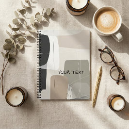 Caderno Espiral Geométrico abstrato boho contemporâneo