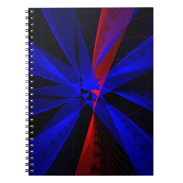 Caderno Espiral Geométrico Abstrato Cor de Mirtilo (Frente)