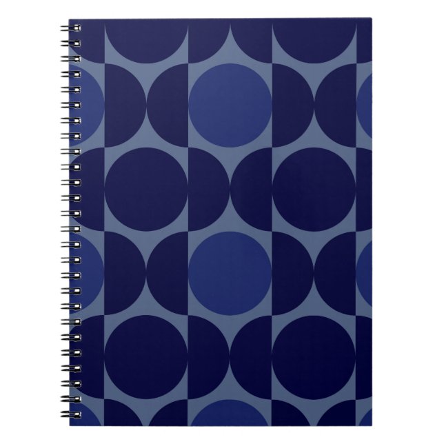 Caderno Espiral Geométrico Azul Retro (Frente)