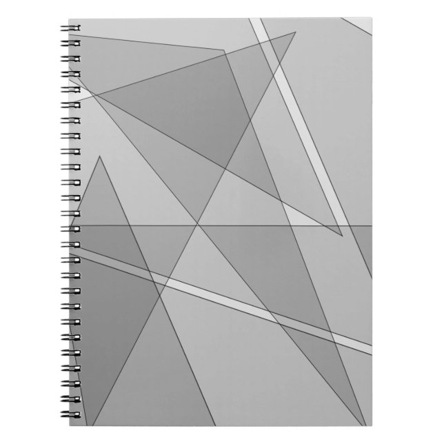 Caderno Espiral Geométrico cinza (Frente)