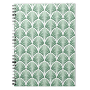 Caderno Espiral Geométrico Clássico: Estilo sem Costura Art Deco