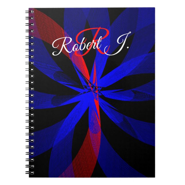 Caderno Espiral Geométrico de Cor Mirtilo (Frente)