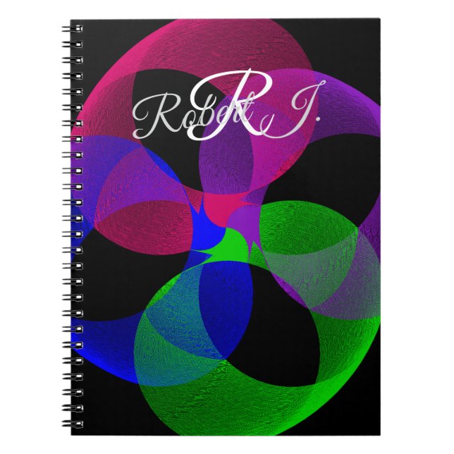 Caderno Espiral Geométrico de Fusão Multi Cor (Frente)