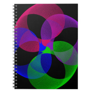 Caderno Espiral Geométrico de Fusão Multi Cor