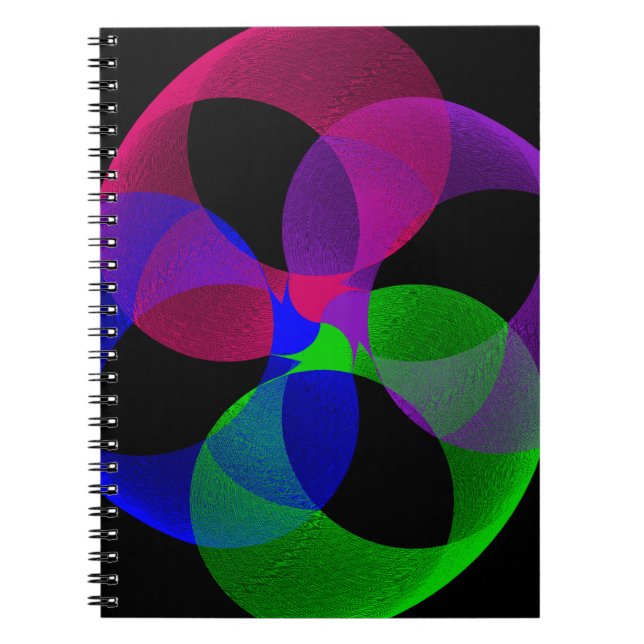 Caderno Espiral Geométrico de Fusão Multi Cor (Frente)