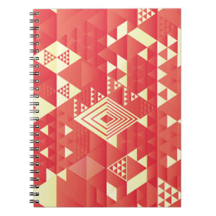 Caderno Espiral Geométrico decorativo, elementos de colheita de ab