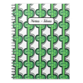 Caderno Espiral Geométrico en verde