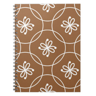 Caderno Espiral Geométrico floral: padrão artístico de safra.