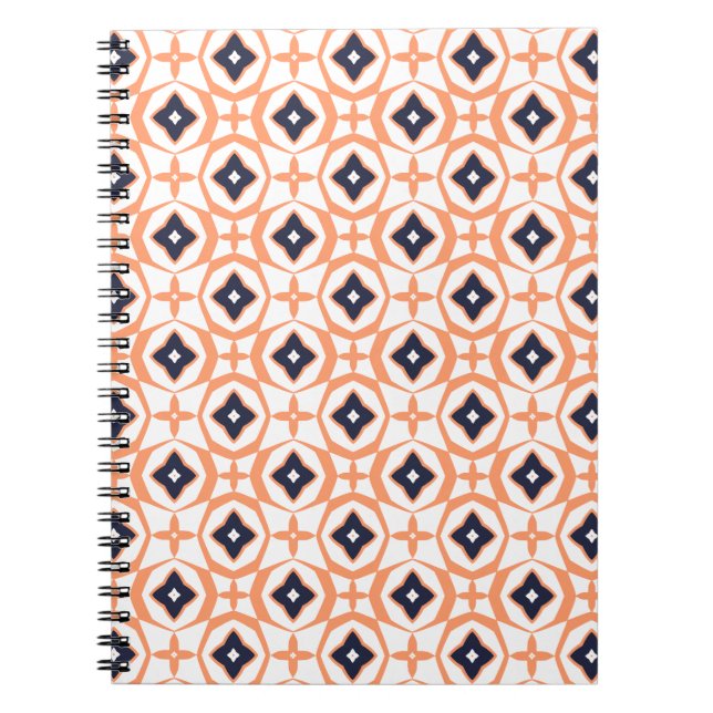 Caderno Espiral Geométrico Laranja Quase Shippo (Frente)