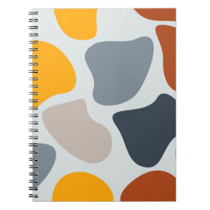 Caderno Espiral Geométrico orgânico moderno, colorido, legal, mode