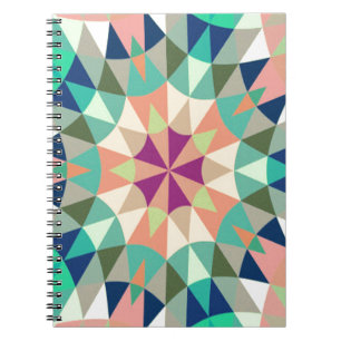 Caderno Espiral Geométrico Retro