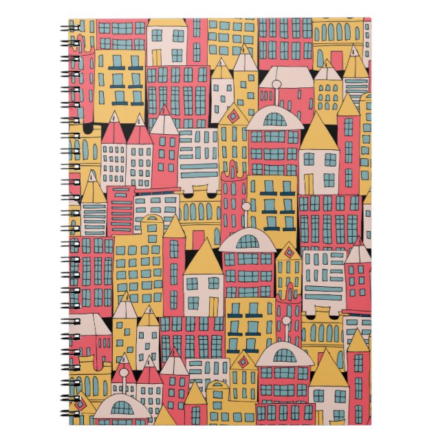 Caderno Espiral Geométrico triangular: fundo Abstrato colorido (Frente)