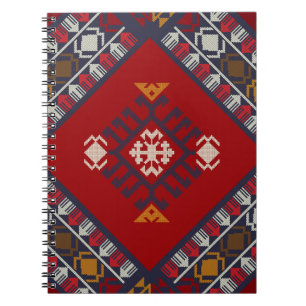 Caderno Espiral Geométrico vintage clássico elegante-colorido