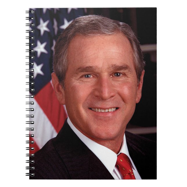 Caderno Espiral George Bush 43º Presidente americano Foto (Frente)