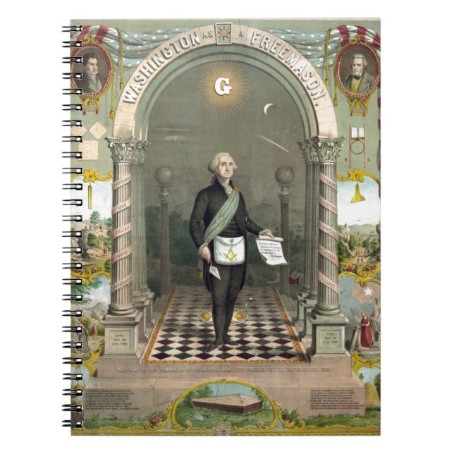 Caderno Espiral George Washington como Freemason (Frente)