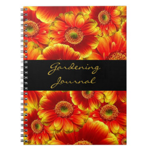 Caderno Espiral Gerbera Daisies Amarelo e Laranja