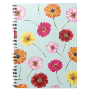 Caderno Espiral Gerbera,pink,red,orange,yellow 